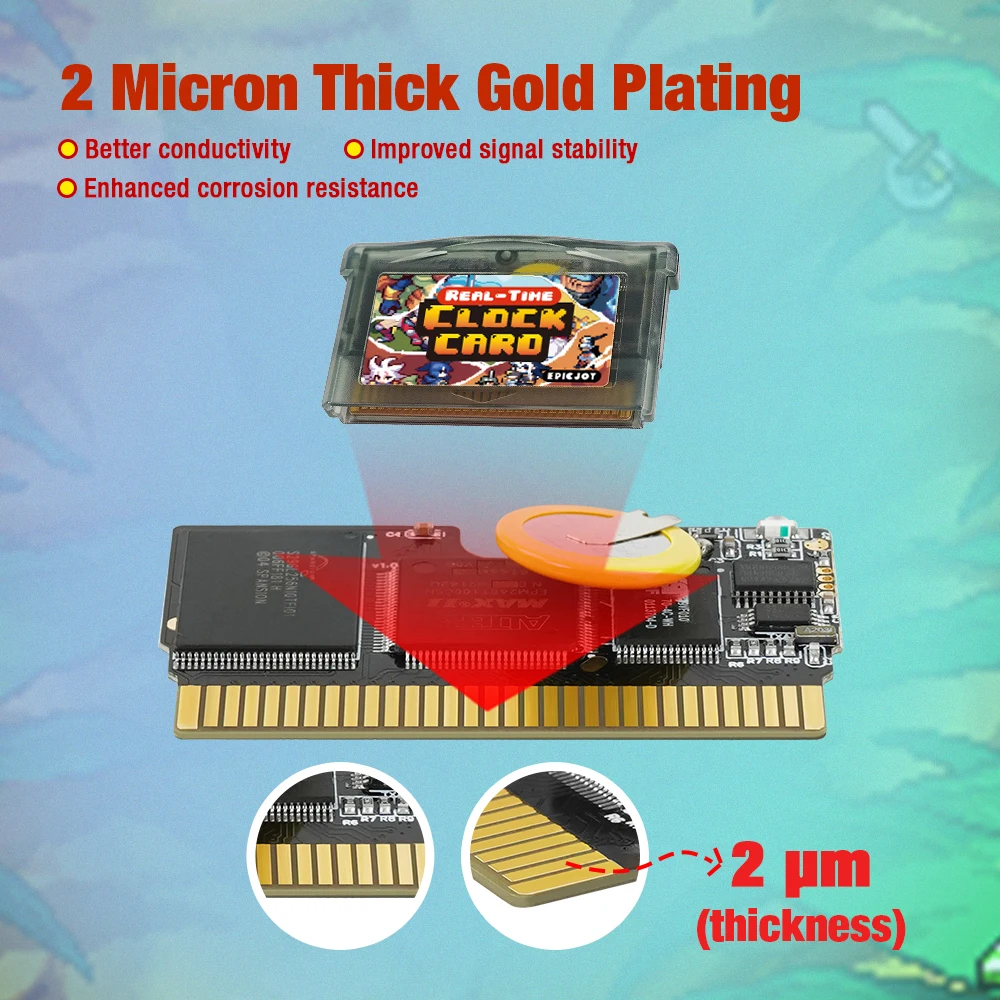 Фото Перезаписываемая 32 МБ 1 Мбит флэш-тележка GBA RTC для GBA SP/GB Micro/DS/DS Lite/Game Boy Player №4