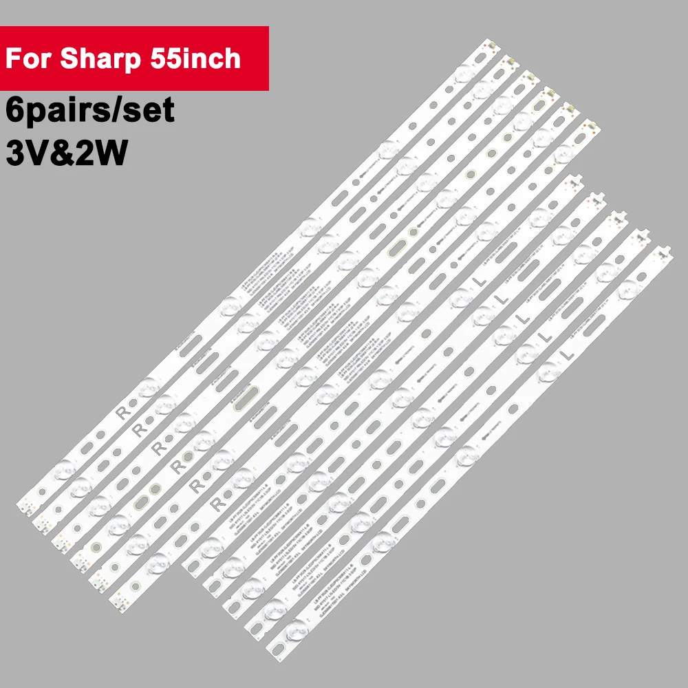 

6Pairs Backlight TV Led Strip For SHARP 55inch LB-PF3528-GJD2P5C506X11-L-B 50PFF2651 50PFF3655 50PFF5655 50PFF3750 55PUF6092/T3