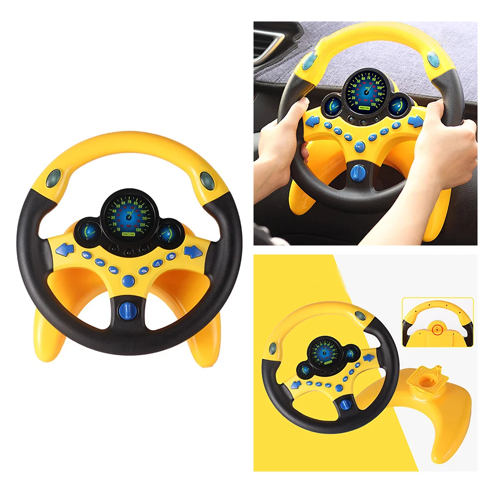 

1pc Co-pilot Steering Wheel Simulation Plastic Lightweight Durable Steering Wheel for Children
