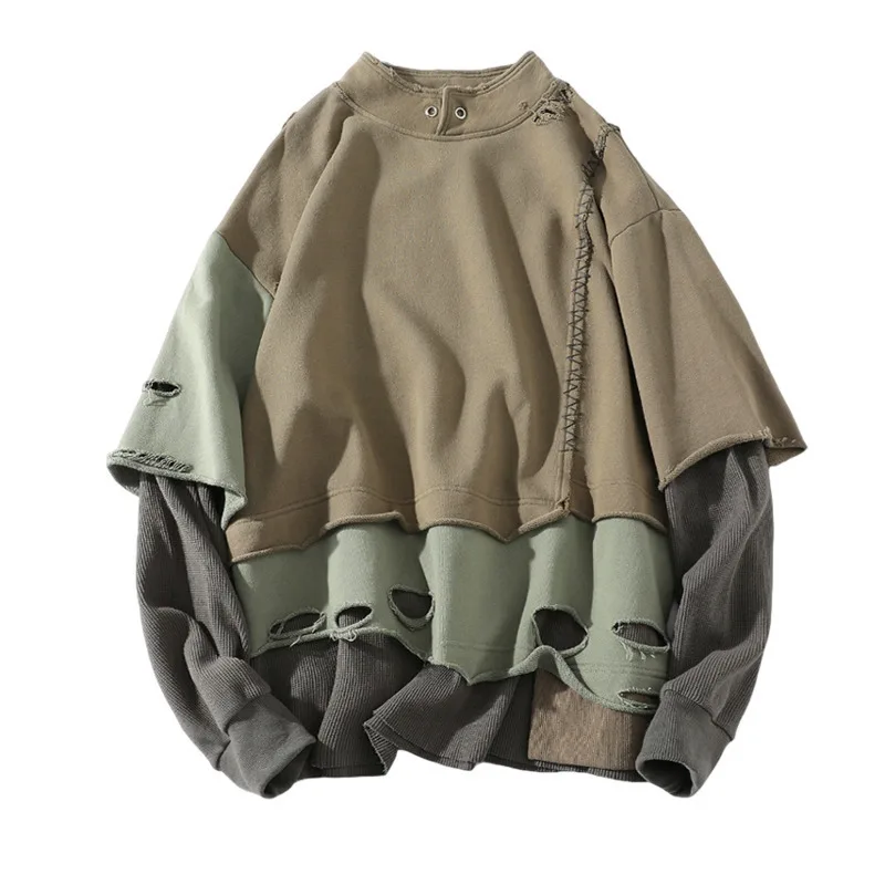 HKSH осень-зима новая мужская толстовка в стиле панк нестандартной длины с