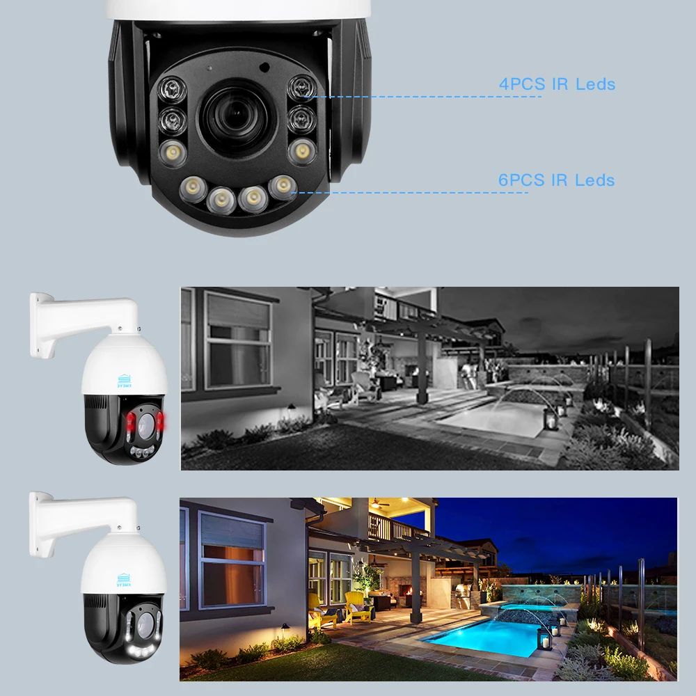 XMEYE 20X PTZ 5MP S-ONY Обнаружение гуманоидов Двустороннее аудио Двойной источник света