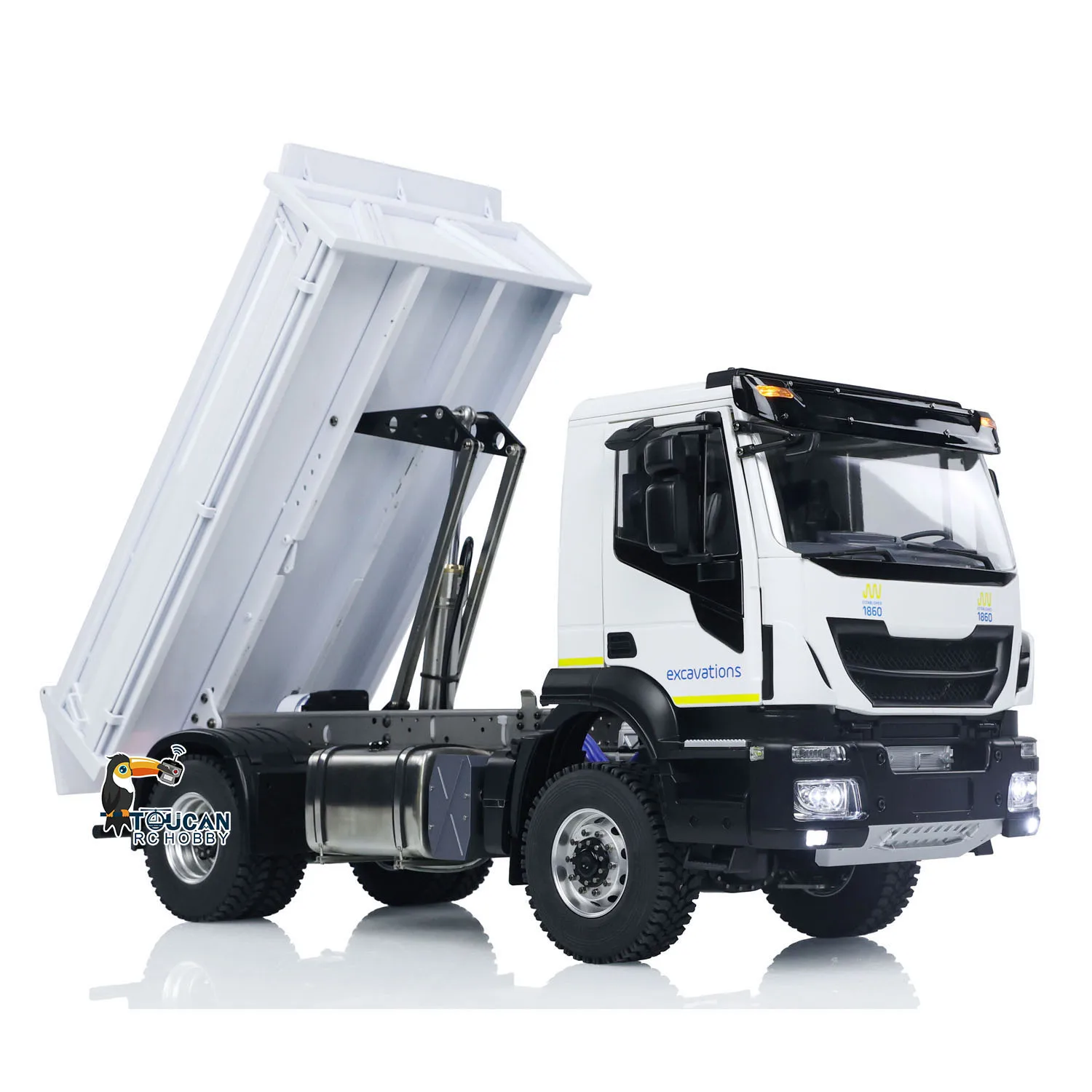 4x4 металлический 1/14 RC гидравлический самосвал звук и свет с дистанционным