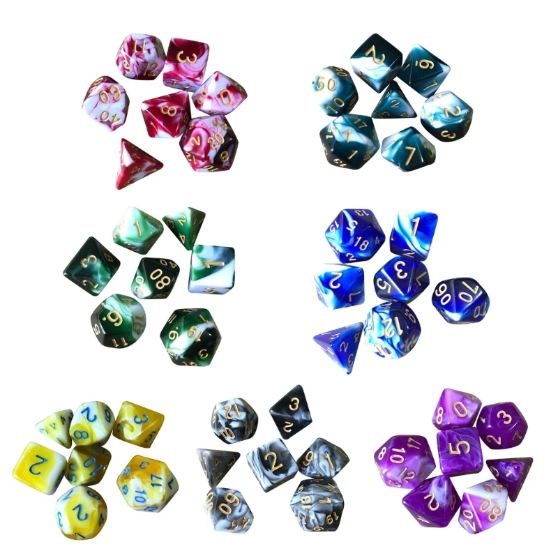 

7 шт./упаковка, акриловые игрушки D4 D6 D8 D10 D12 D20