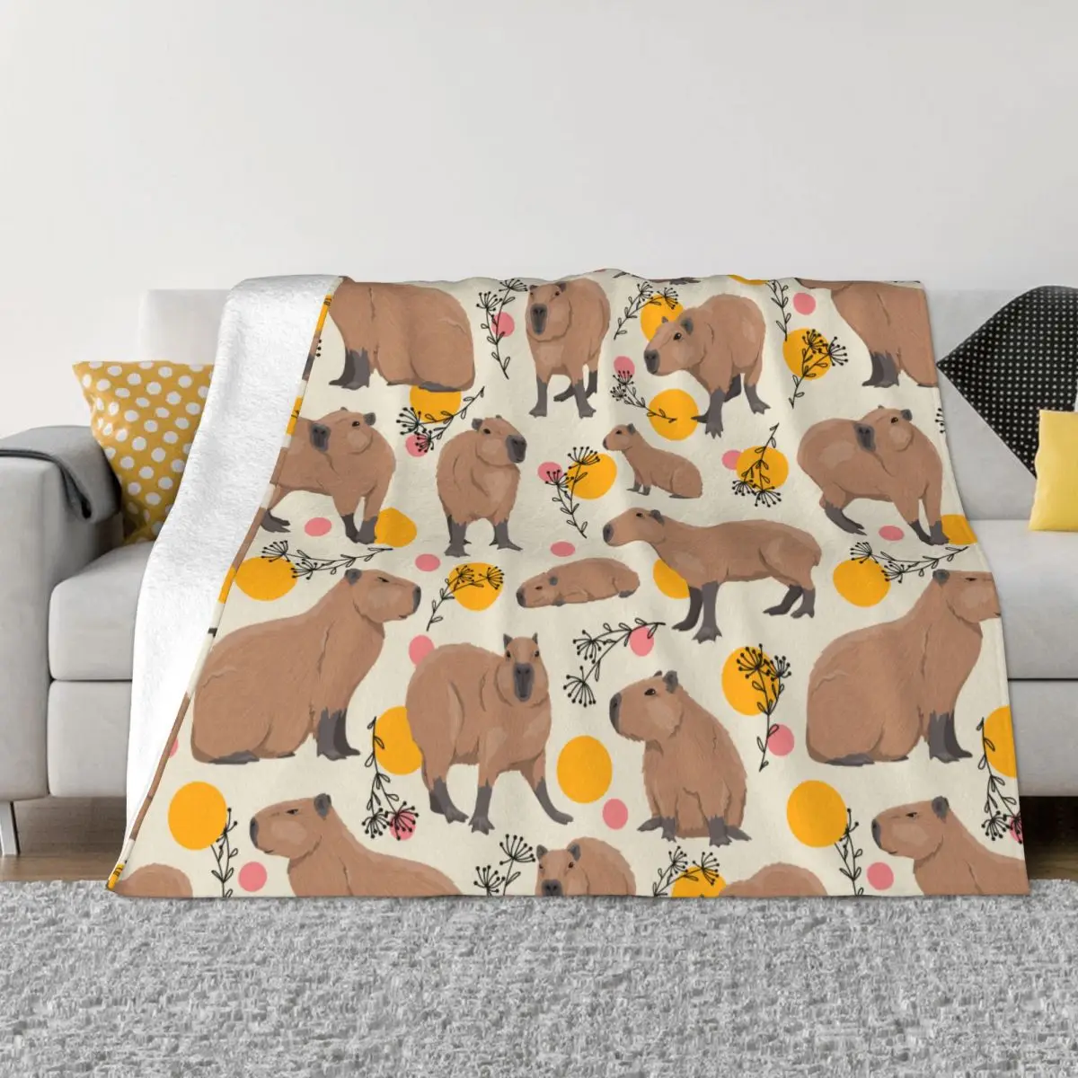 

Capybara Blankets Fleece Winter Wild Animals Of South America Multi-function Throw Blankets for Bedding Car Bedspreads