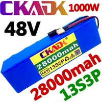 new ckadk 48v battery 13s3p 28ah battery pack 1000w high power battery ebike electric bicycle bms with xt60 plug charger