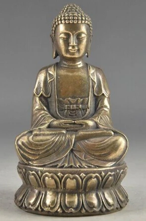 

Copper Brass CHINESE crafts Asian Exquisite Chinese Bless Collectable Copper Amulet Buddha Sakyamuni Statue