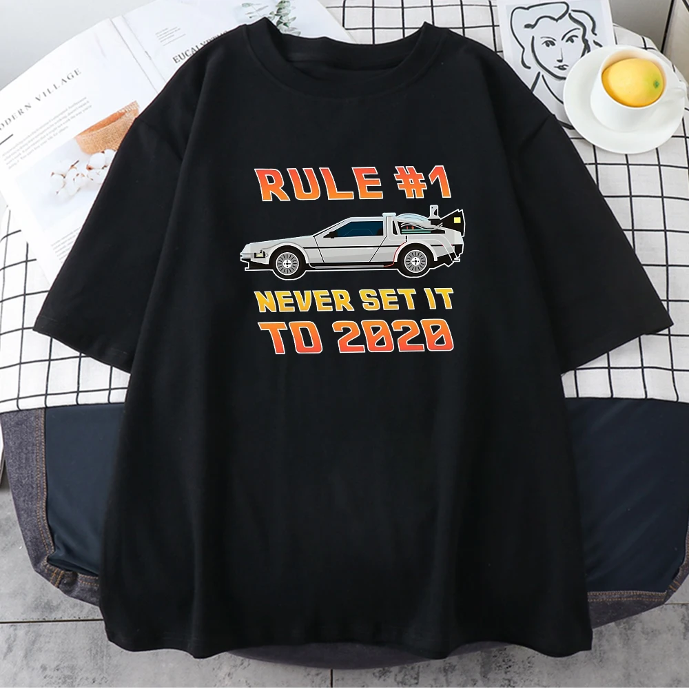 

Back To The Future Print T Shirts Women O Neck Loose Casual Tshirt Short Sleeve Vintage Streetwear Tee Cute Female Oversize Top