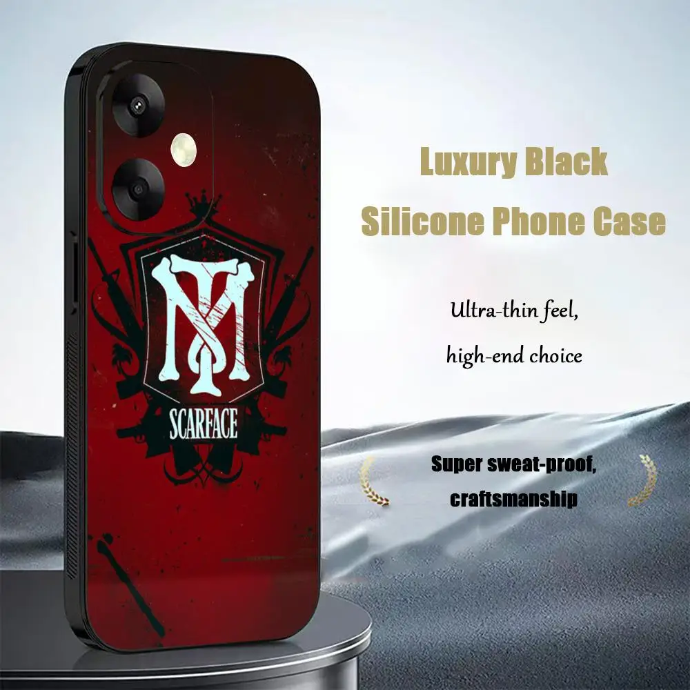Film S-ScaR FA-CE Ai Pa-cino Phone Case For Xiaomi Redmi Note 13 12 11 10 Pro Plus S 5G 12S Luxury Soft Black Cover