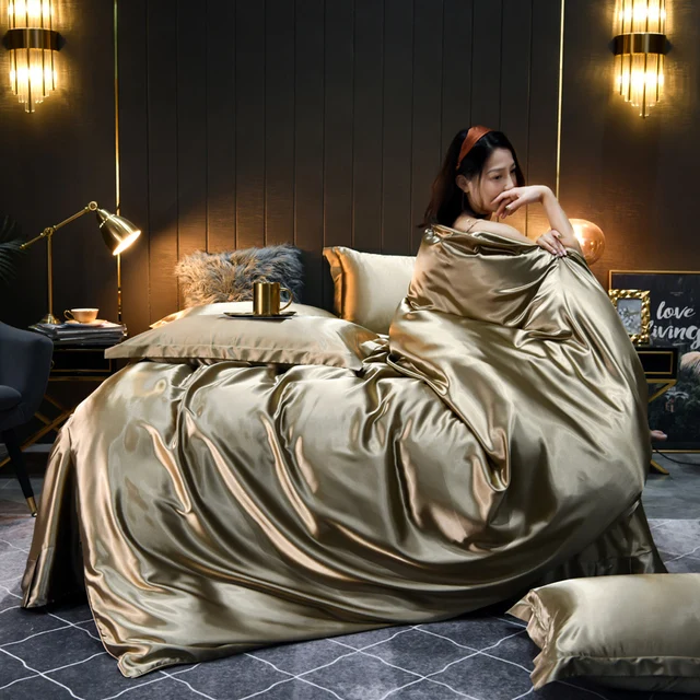 

Solid Color 3pcs 4pcs Bedding Set Luxury Soft Bed Sheet Pillowcases Quilt Cover Summer Bed Set for Home Quality Bed Cover Set