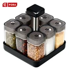 Набор банок для соли и перца, вращающийся стеклянный флакон для масла, приправ, специй, подставка для специй, 59 шт.