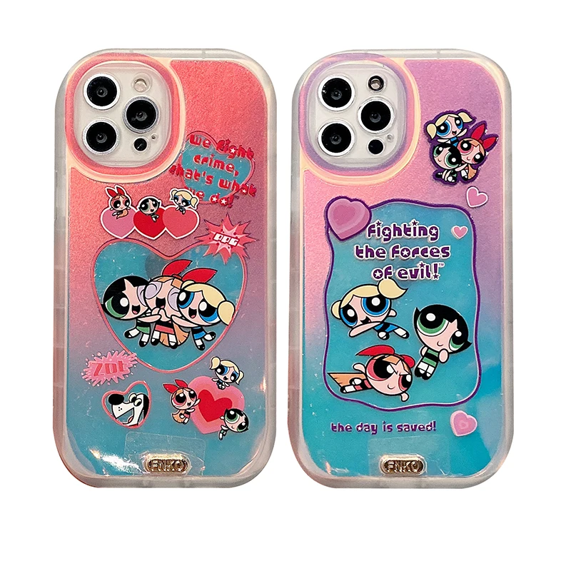 

The Powerpuff Girls Phone Case For iPhone 13 12 11 Pro Max XS Max XR X 8 7 Plus Liquid Silicon Soft Bumper Back Cover