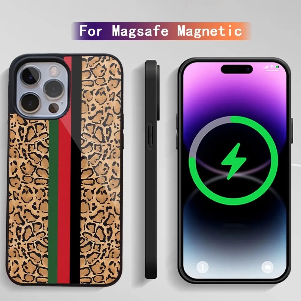 Модный чехол для телефона с леопардовым принтом и пантерой iPhone 15 14 13 12 11 Plus Pro Max