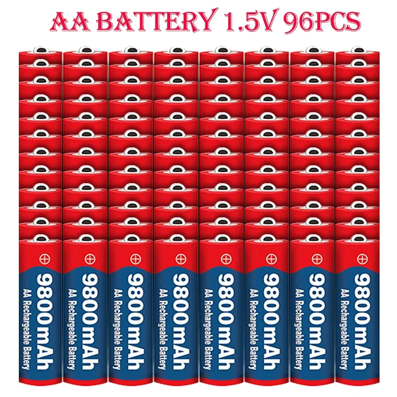 

AAbattery100% Original 2023New High Quality 1.5V 9800mAh Rechargeable AA Battery for Led Light Toy Camera Microphone Battery