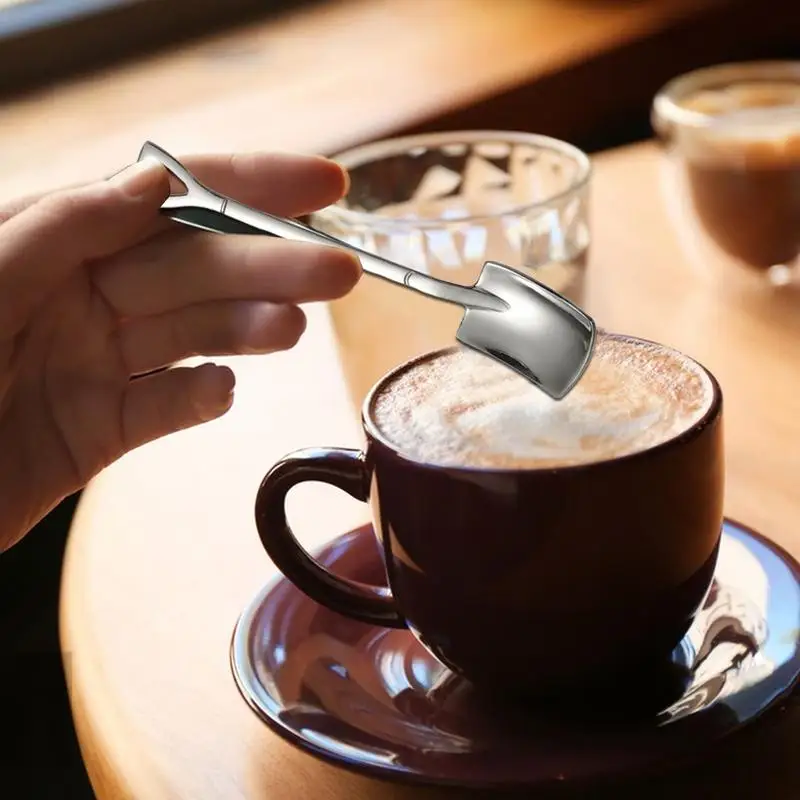 Ложка в форме лопаты нержавеющая сталь заостренная десертная ложка устойчивая к