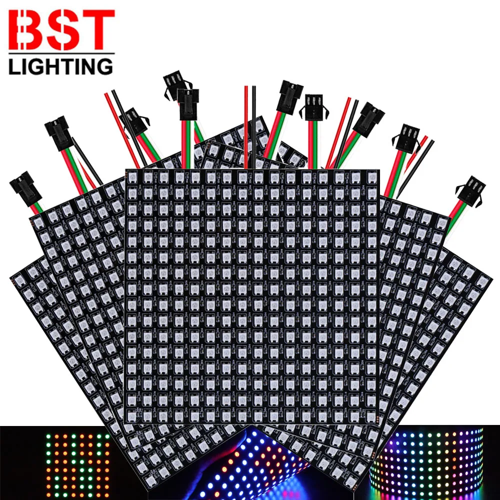 

1~5Pcs WS2812B RGB LED Digital Flexible Individually Addressable Panel Light Strip WS2812 8x8 16x16 8x32 Module Matrix Screen 5V