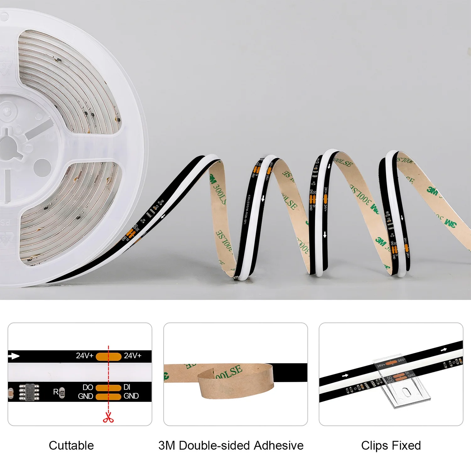 Светодиодная лента SPI COB WS2811 RGB + IC с адресацией 420 светодиодов/м пикселей Dream Color