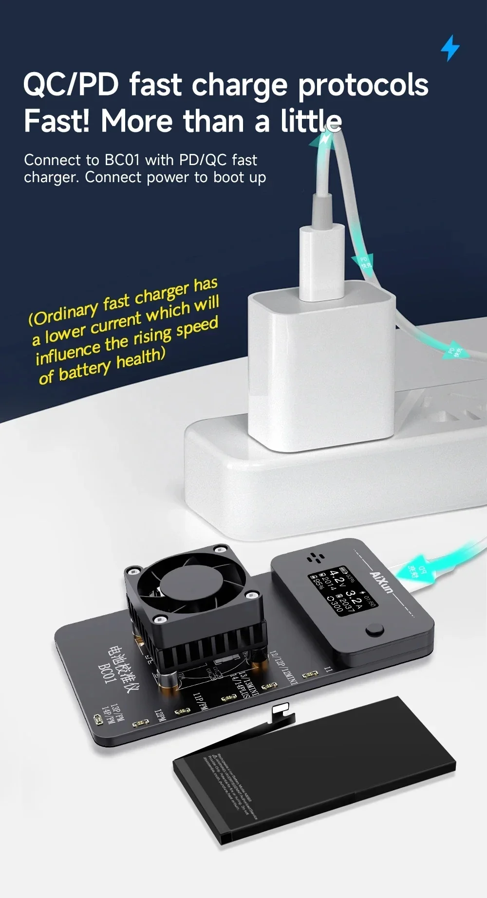 JC AiXun BC01 BC02 модуль калибровки батареи автоматическая активация для IPhone 11-14promax