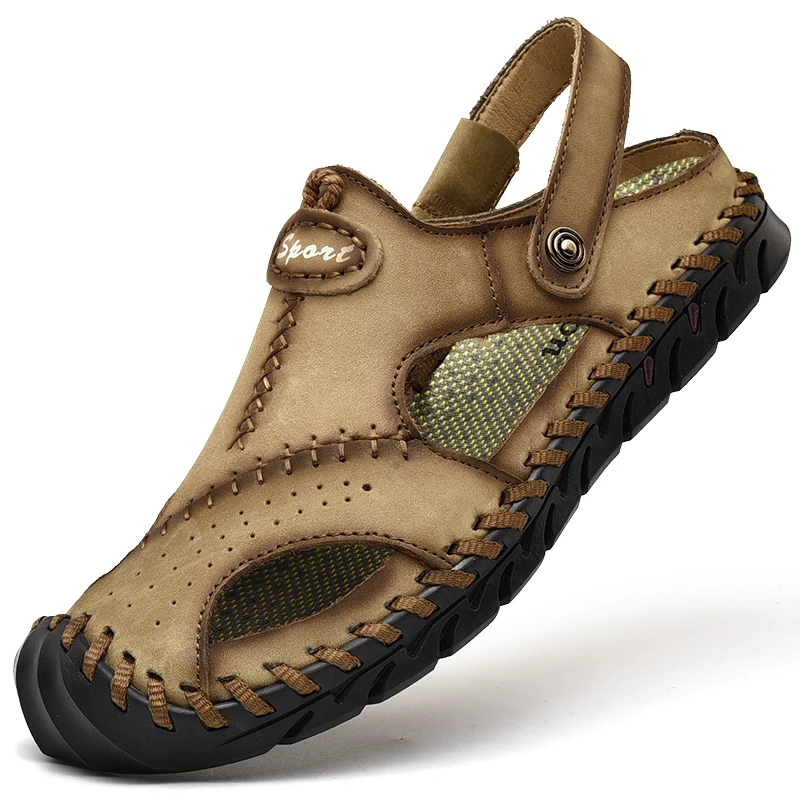 HIKEUP Men Sandals Outdoor Shoes Four-Season Classic Simple Trendy Lightweight Comfortable Men's Casual Fashion Slippers