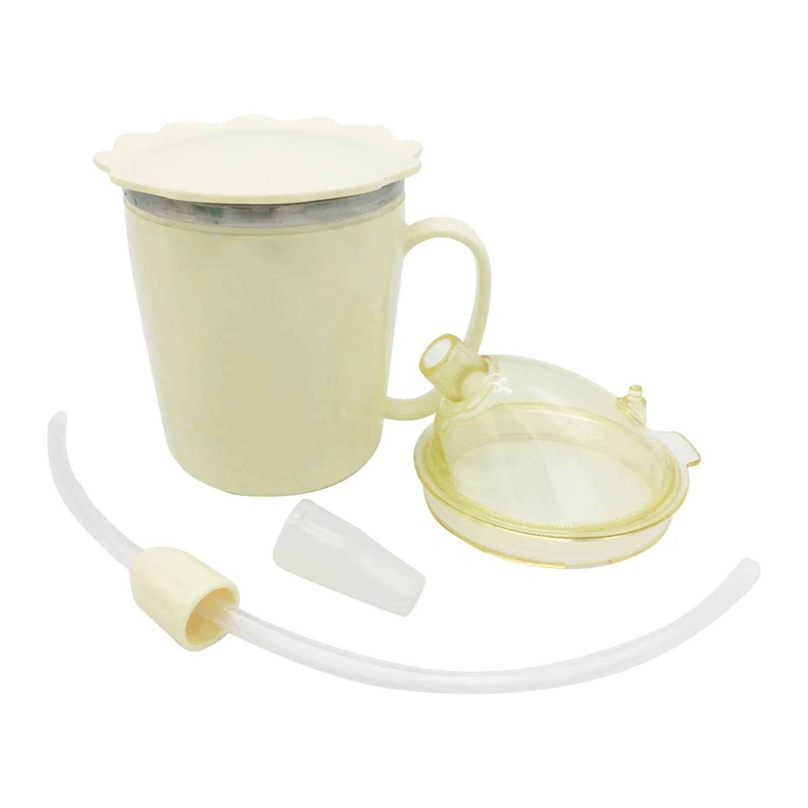 

No Spill Cups For Elderly Convalescent Feeding Cup 350ML Drinking Cup With Straw For Disabled Patient Maternity Kids Spillproof