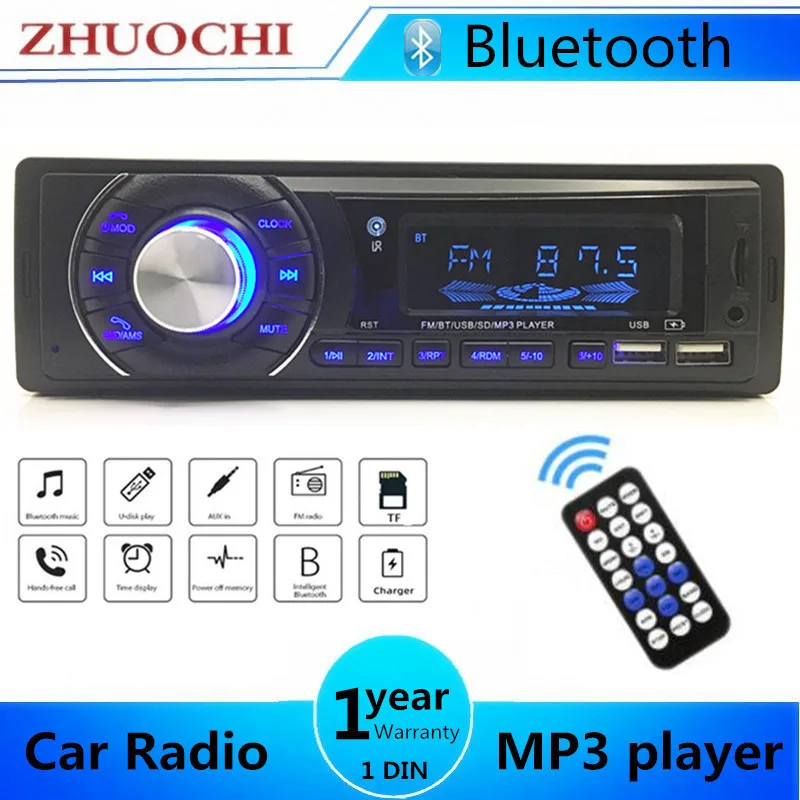 Radio con GPS para coche, reproductor MP3 estéreo con Bluetooth, receptor FM, 12V, 60Wx4, soporte de carga de teléfono, AUX/USB/tarjeta TF en tablero, nuevo