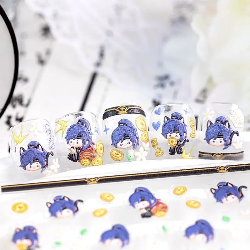 5 шт. пепел Королевства дизайн ногтей Q версия DIY украшения прозрачные наклейки