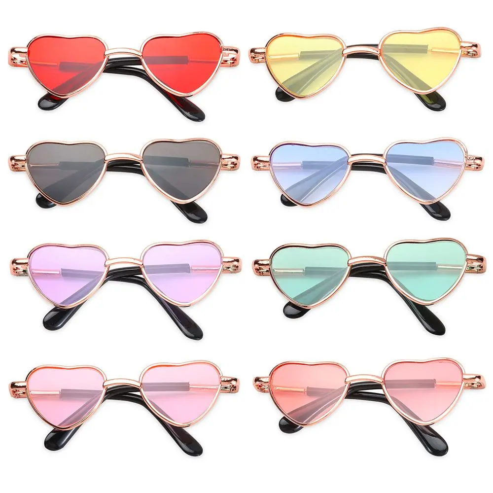 

Small Cosplay Party Dolls Sunglasses Cats Small Dogs Dog Glasses Heart Metal Sunglasses Cat Glasses
