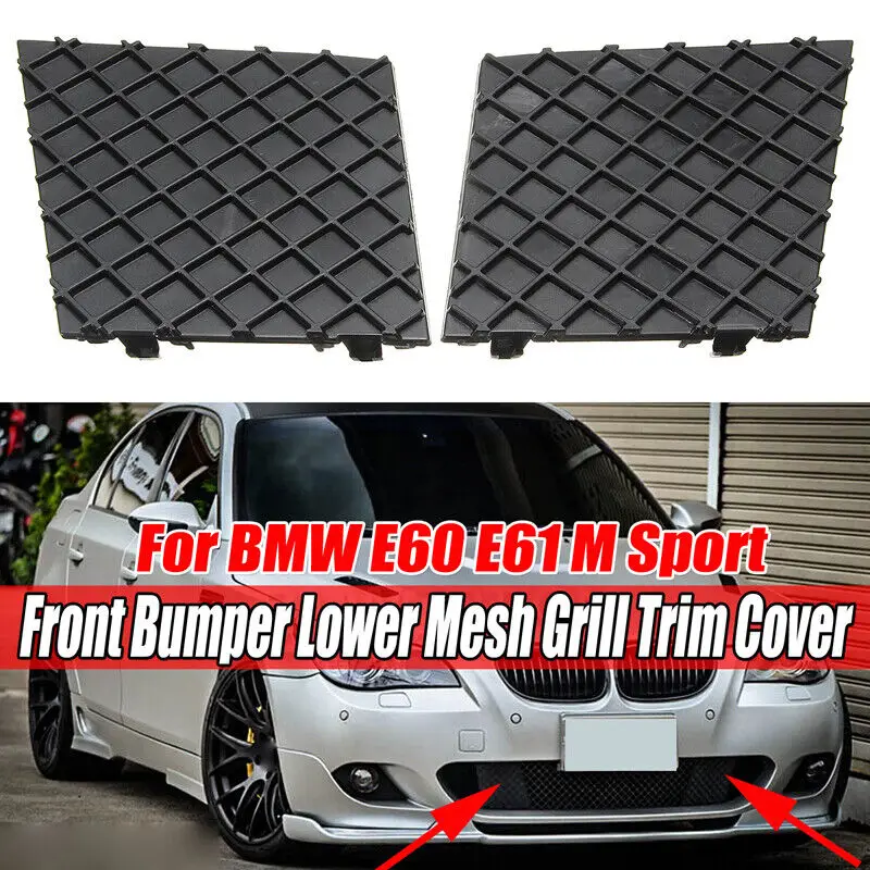 

Pair Front Bumper Cover Lower Mesh Grill Trim For BMW E60 E61 M Sport Grille