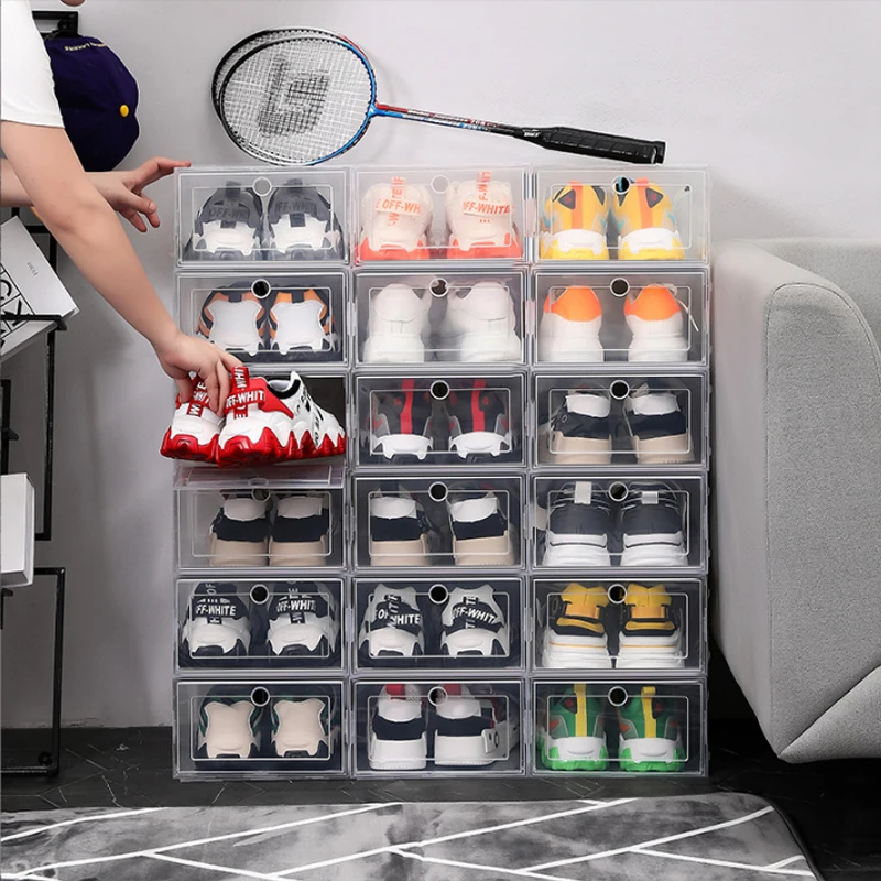 

6pcs/set Antioxidant Shoe Cabinet High Transparent Slippers Sneakers Storage Shoes Box Dustproof Shoe Organizer Box Blind Boxes