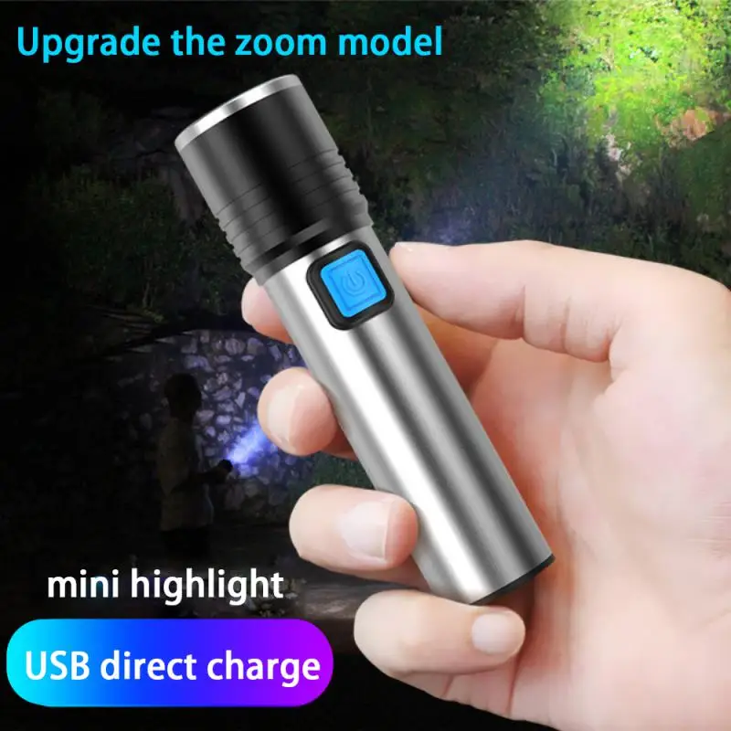 

Portable Flashlight USB Rechargeable Torch Zoom Aluminium T6 LED Flashlight Waterproof Headlight Adventure Camping Light