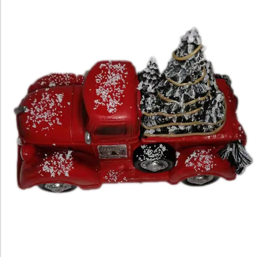 

Christmas Red Truck Decor Farmhouse Collectible Vehicles Crafts with for Holiday Parties Craft Supplies