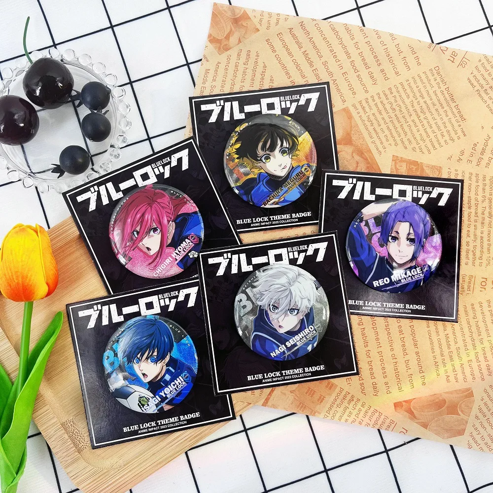 

Anime BLUE LOCK Figures Isagi Yoichi Seishiro Nagi Reo Mikage New Double Flash Metal Badges Exquisite Decorative Brooch Toy Gift