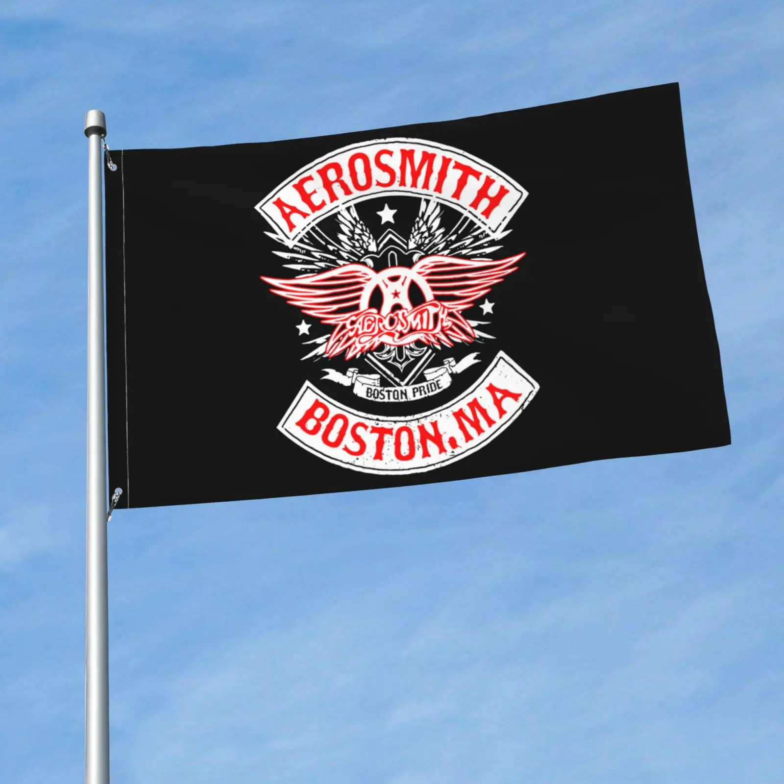 Aerosmith Стивен Тайлер Джо Перри Бостон мА флаг парад машины Клубные рекламные