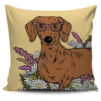 illustrated dachshund pillow cover 3d all over printed pillowcases throw pillow cover home decoration 12 style