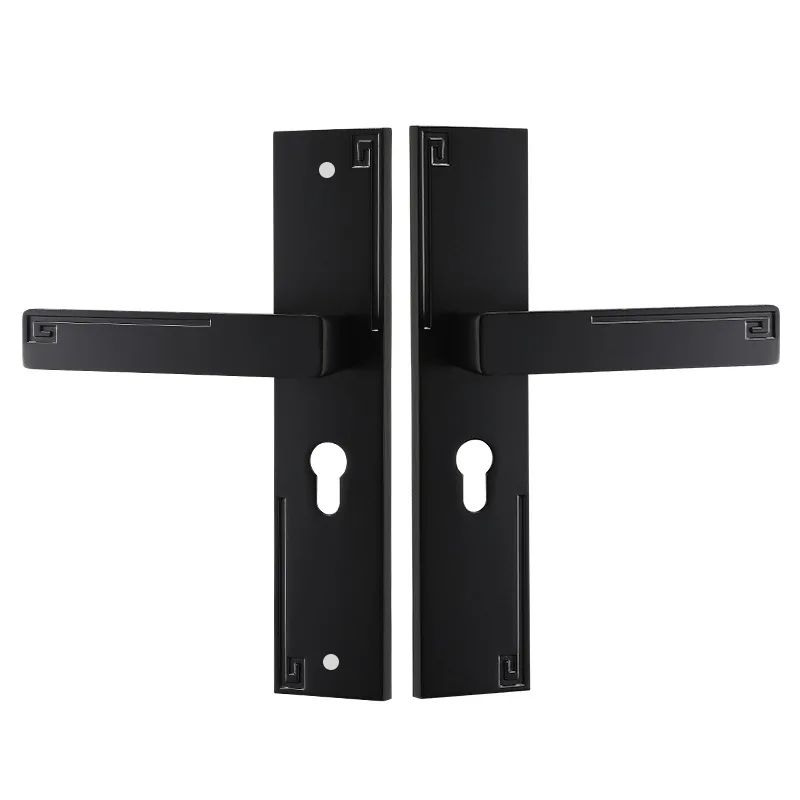 Замок для спальной комнаты домашний деревянного типа черного цвета простой в использовании внутренний полный беззвучный замок.