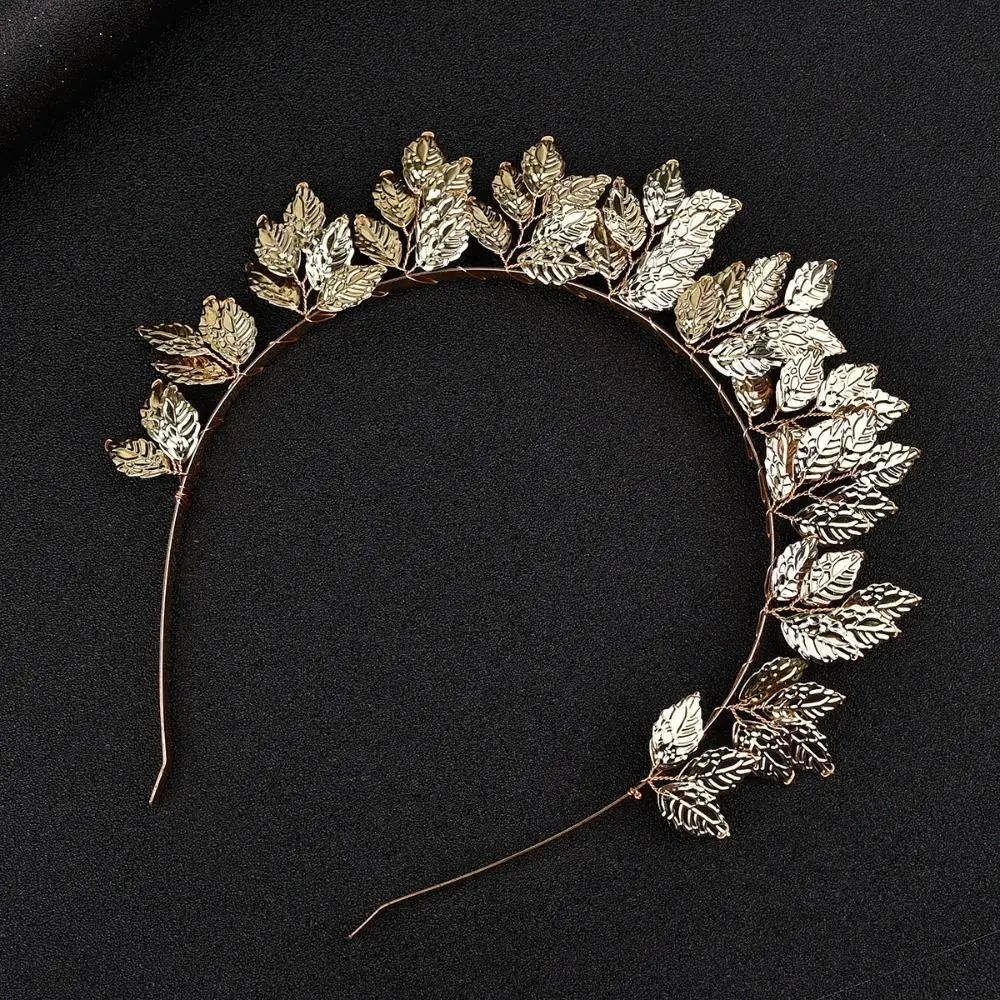

Crown Retro Tiaras Wedding Hair Hoop Gold Leaf Head bands Hair Accessories