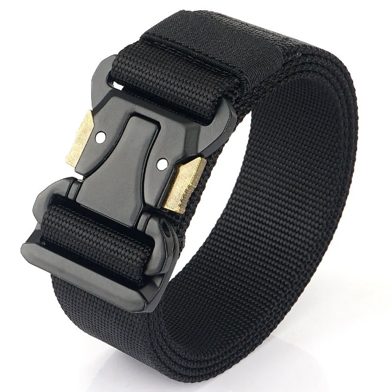Men Combat Belts Alloy Quick Release Buckle Tactical Belt Male Canvas Military Waistband Outdoor Hunting Cycling Waist Strap