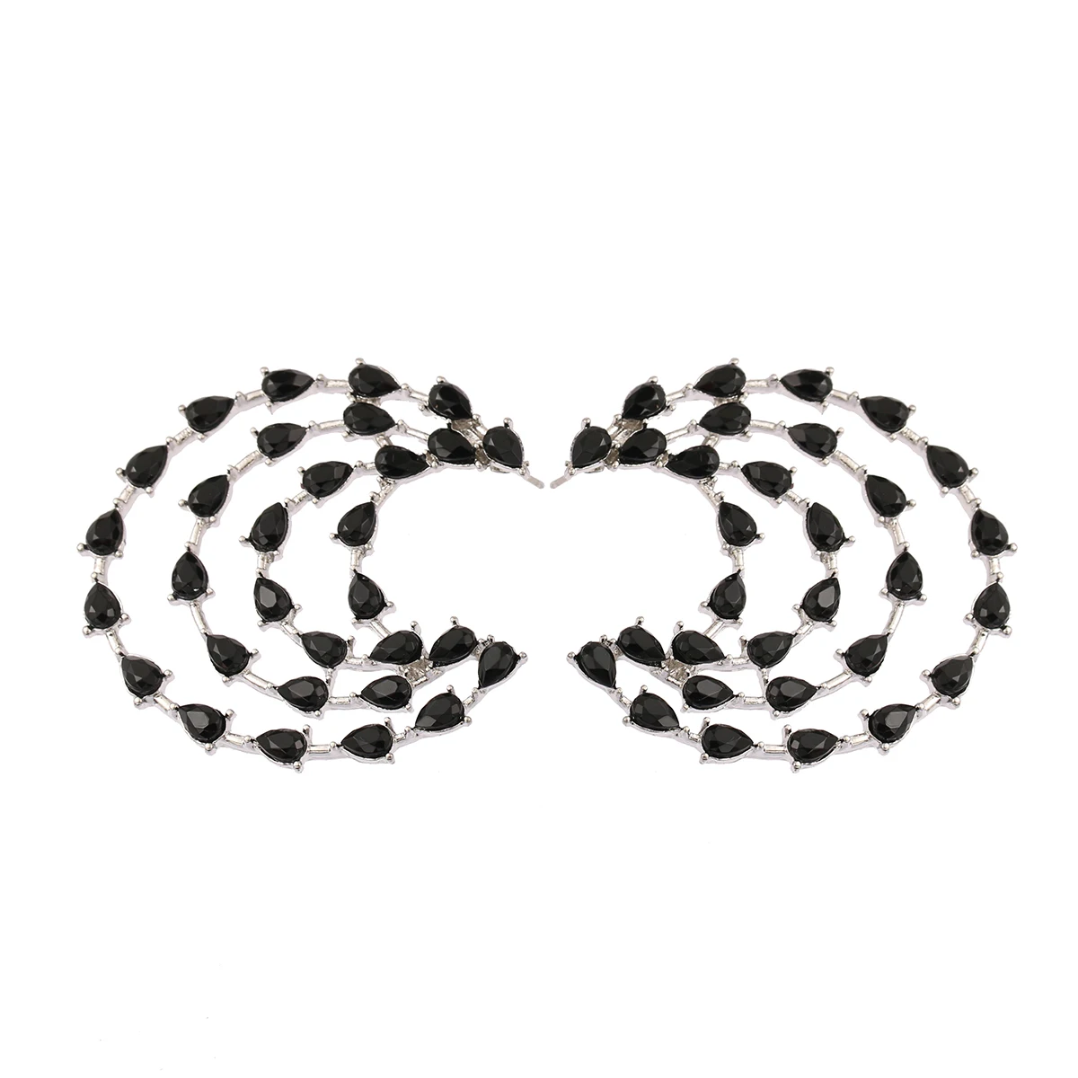 

CARTER LISA Luxury Rhinestone Earrings Moon Style Pendant Stud Earrings For Women Jewelry Evening Dress Crystal Earrings Gifts