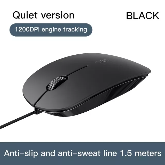 

2022New Mouse 1200DPI Ergonomic Computer Mouses PC Sound Silent USB Optical Mice For Laptop Notebook Not Bluetooth Mouse