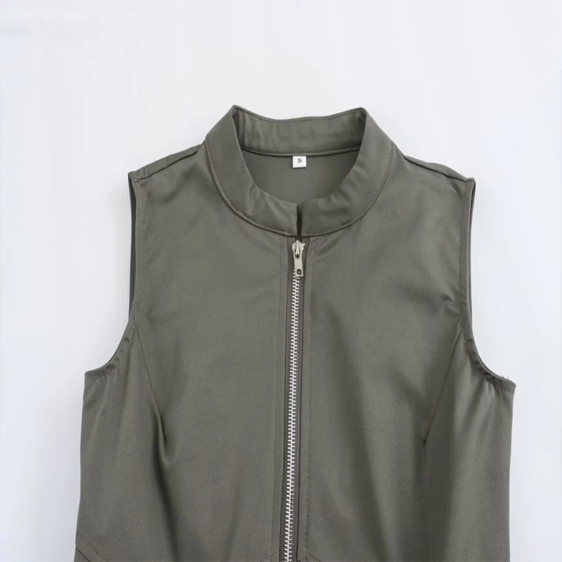 Женское модное однотонное платье Koekop с высоким круглым вырезом без рукавов