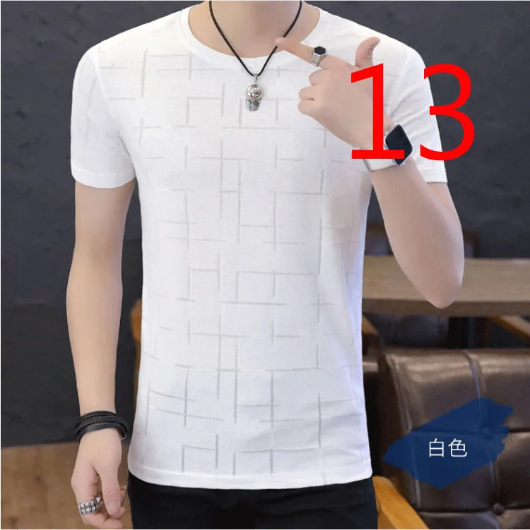 

Cotton t-shirt men's short-sleeved trend summer Korean version of handsome clothes youth Slim half sleeve