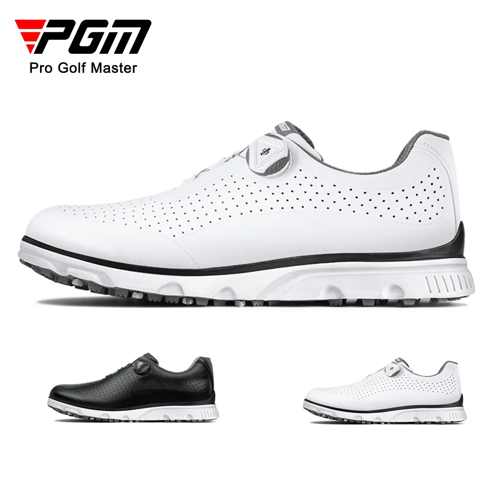 PGM Golf Men Outdoor Shoes Ultra Soft IP Midsole Anti Sideslip Cleats Breathable Quick Lacing Casual Sneakers Shoes 2022 New