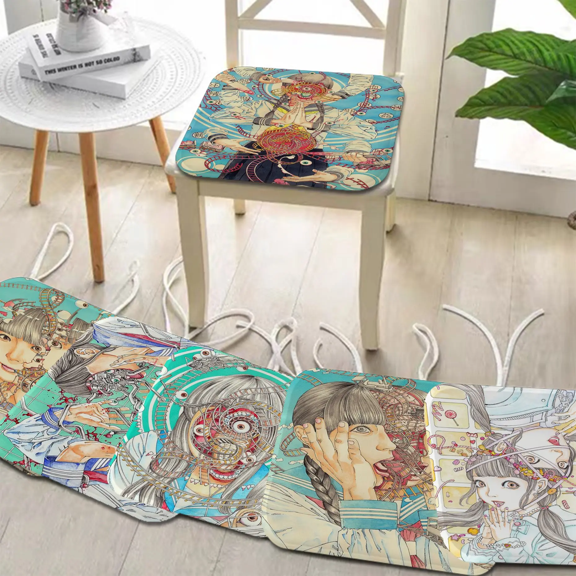

Shintaro Kago European Chair Mat Soft Pad Seat Cushion For Dining Patio Home Office Indoor Outdoor Garden Chair Mat Pad