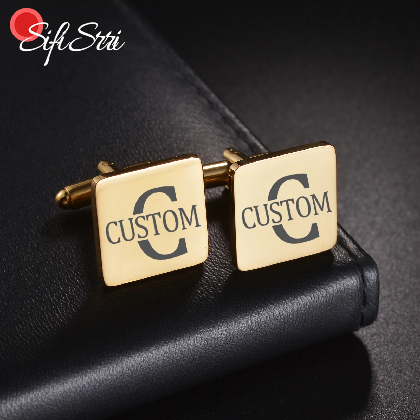 

Sifisrri Personalized Custom Name Cufflink for Men Women Stainless Steel Shirt Cuff Buttons Engrave Letter Wedding Jewelry Gift