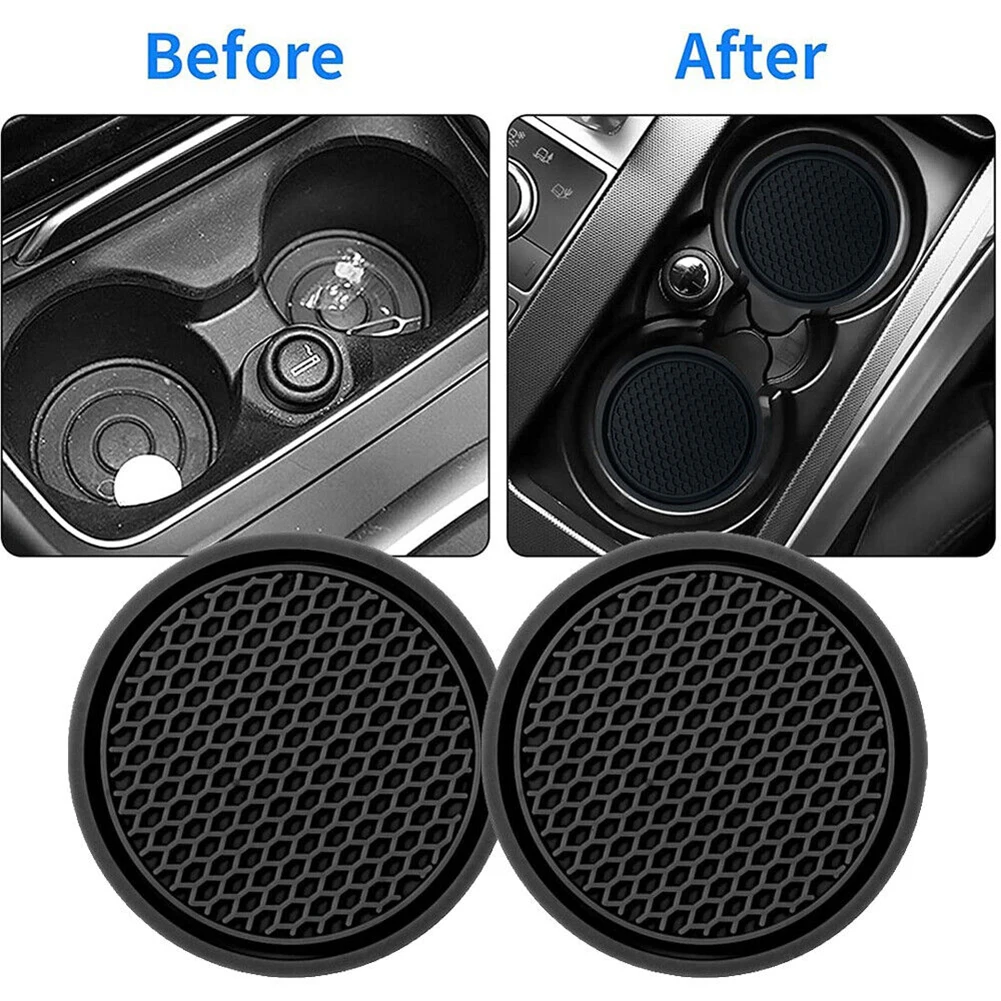 

2pcs Cup Holder Pad Car Anti-slip Coaster Silica Gel Waterproof Insert Coasters Pads Automotives Interior Accessories