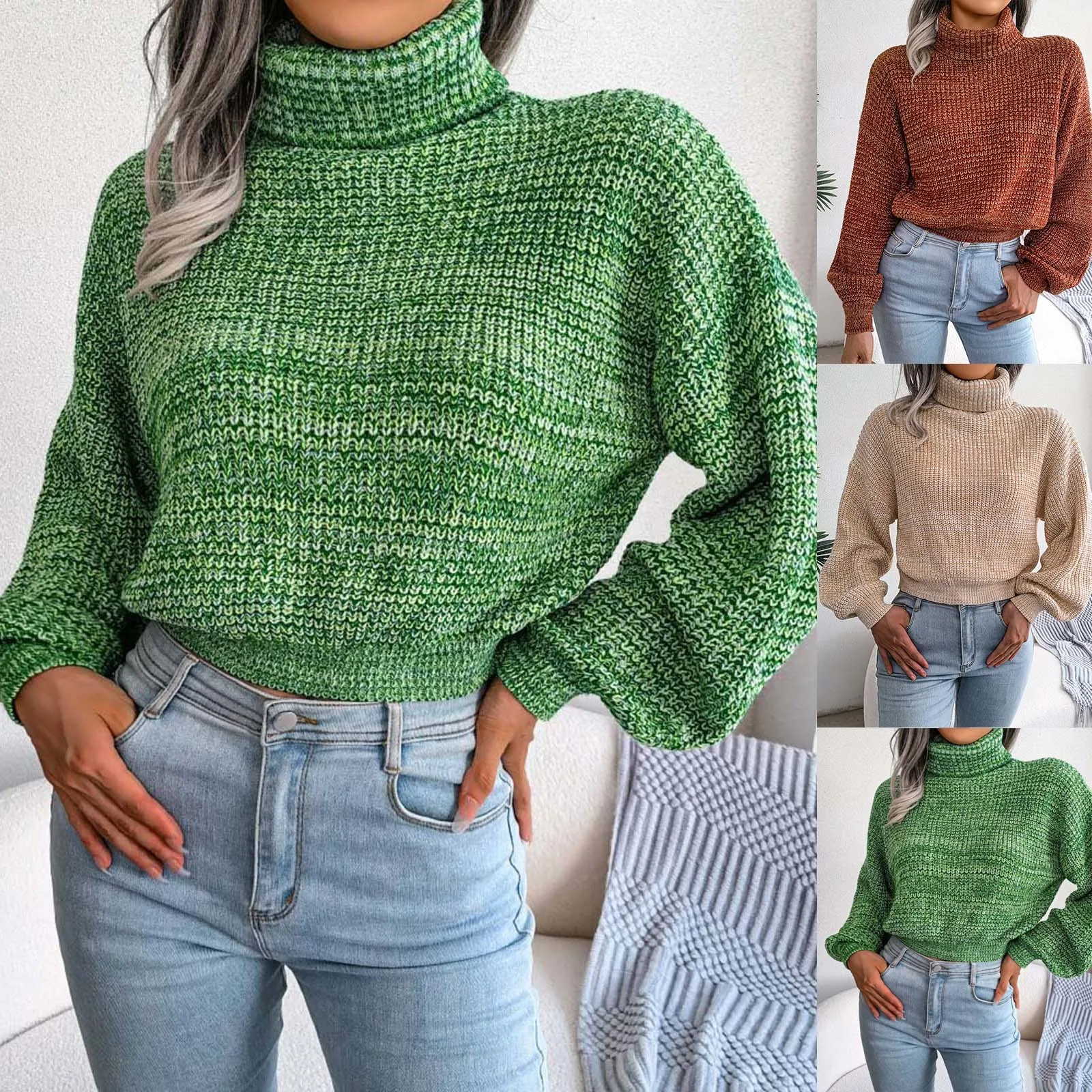 

Женская водолазка, осенние свитера с длинным рукавом летучая мышь, пуловер с разрезом на подоле, вязаный свитер, топы, мягкие свитера для женщин