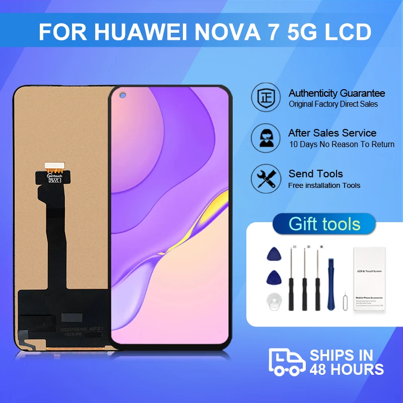 

6,53 дюймовый телефон для Huawei Nova 7 телефон с сенсорным ЖК-экраном и дигитайзером в сборе для Honor 30 дисплей с рамкой