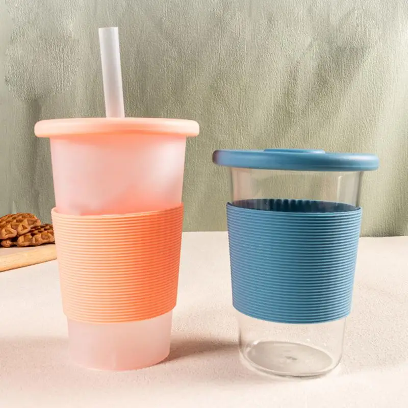 

Silicone Nonslip Sleeve Protector Cover Mug Cover Anti-Slip And Anti-Scald Silicone Cup Bag Cone Shaped Coffee Cup Cover Cup Set