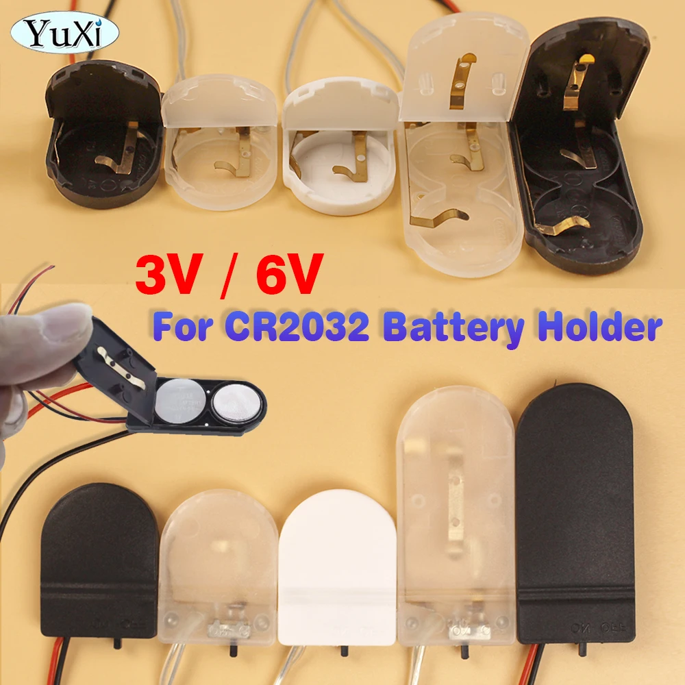 Держатель для батарей CR2032 с выключателем ВКЛ./ВЫКЛ. 6 В 3 в