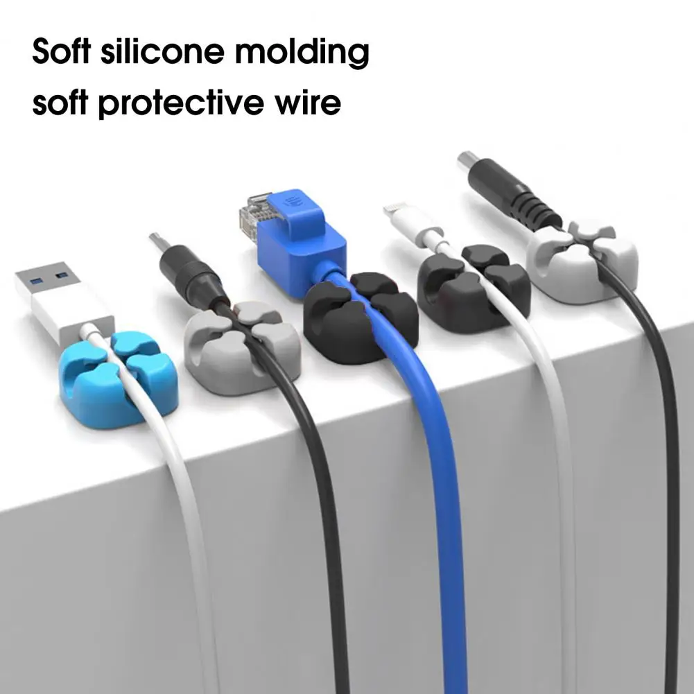 

Cable Winder Organizer Self-adhesive Desk Management Silicone Mobile Phone Data Wire Cord Holder Cable Organizers
