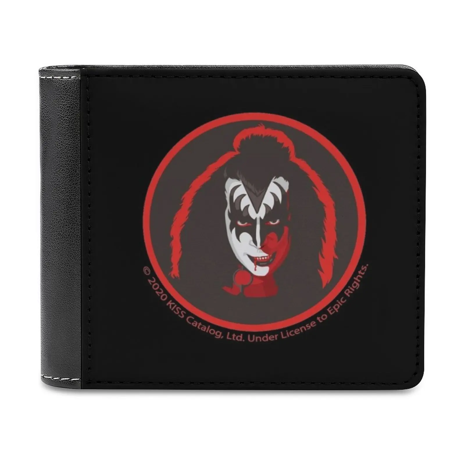 

Kiss-The Demon-Neon Effect Vector Illustration Fashion Credit Card Wallet Leather Wallets Personalized Wallets For Men And